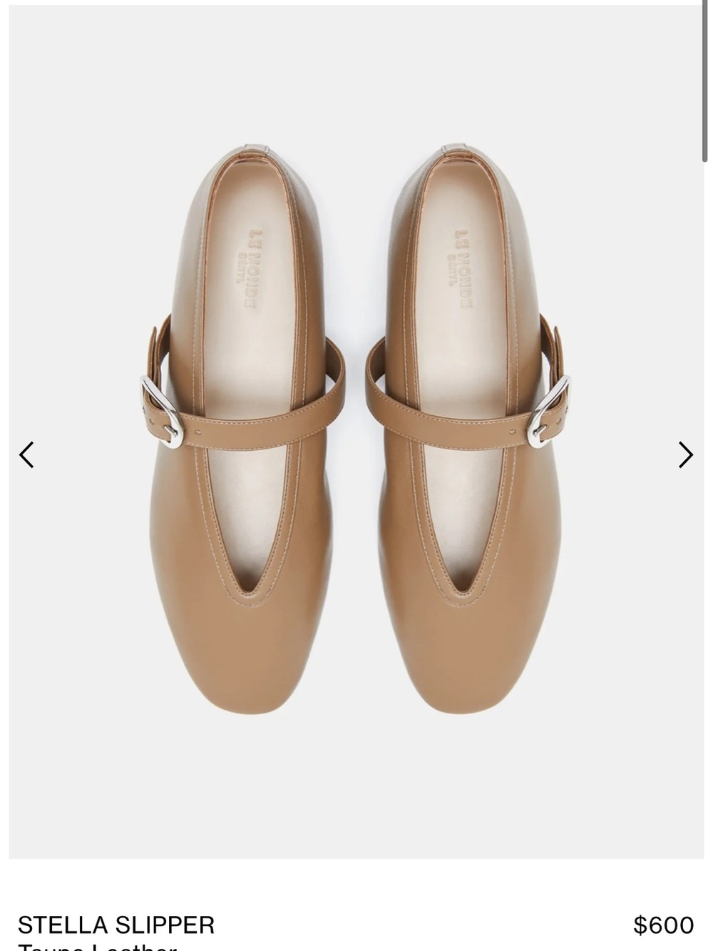 Le Monde Beryl Stella Taupe Flats with Buckle Strap